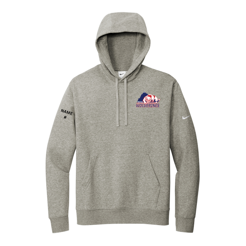 Load image into Gallery viewer, West Elk Wolverines Nike Women's Club Fleece Sleeve Swoosh Pullover Hoodie
