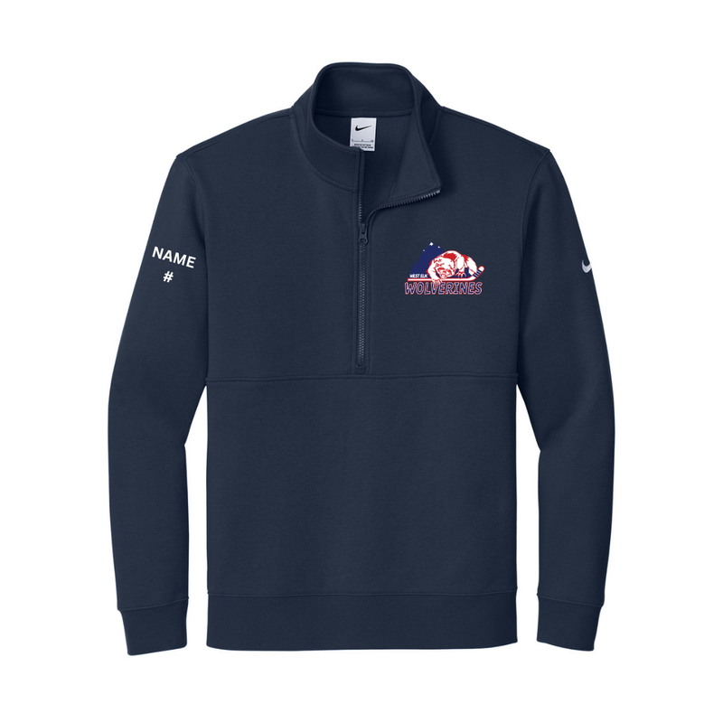 Load image into Gallery viewer, West Elk Wolverines Nike Club Fleece Sleeve Swoosh 1/2-Zip
