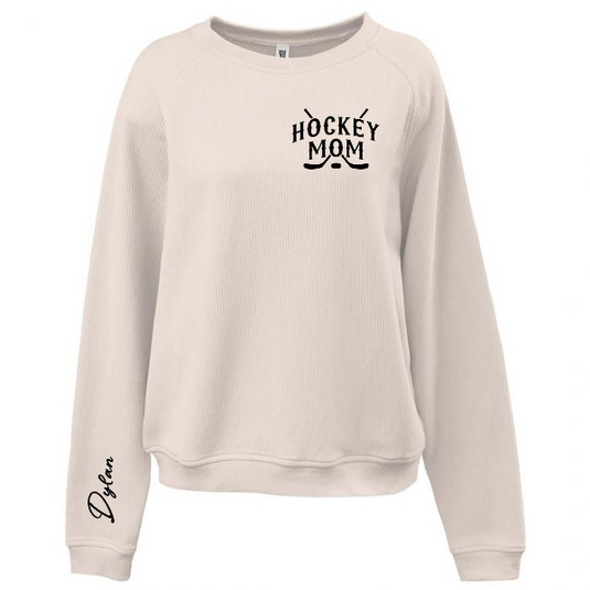 Hockey Mom Women's Modern Cord Crew
