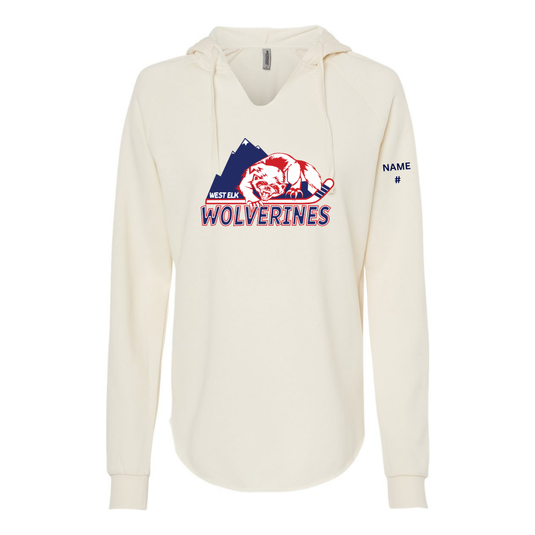 West Elk Wolverines Women’s Lightweight California Wave Wash Hooded Sweatshirt
