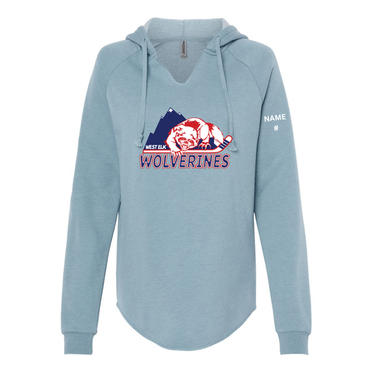 West Elk Wolverines Women’s Lightweight California Wave Wash Hooded Sweatshirt