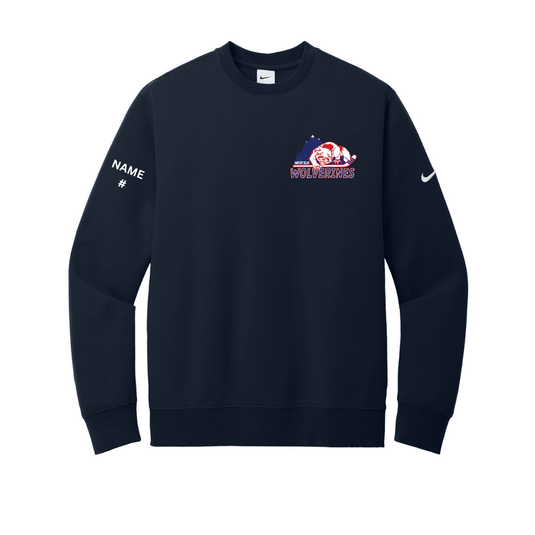 West Elk Wolverines Nike Club Fleece Sleeve Swoosh Crew