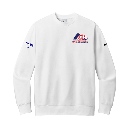 West Elk Wolverines Nike Club Fleece Sleeve Swoosh Crew