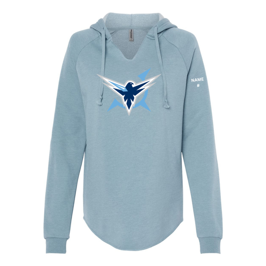 Icehawks Women’s Lightweight California Wave Wash Hooded Sweatshirt