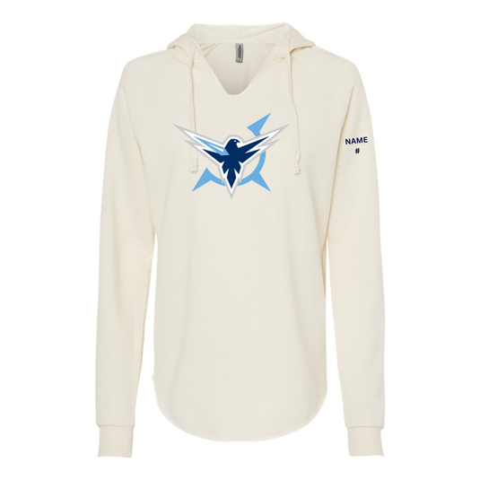 Icehawks Women’s Lightweight California Wave Wash Hooded Sweatshirt