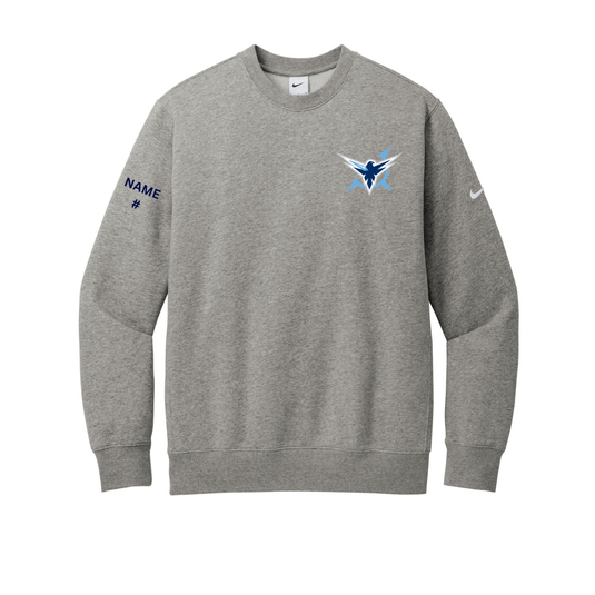 Icehawks Nike Club Fleece Sleeve Swoosh Crew