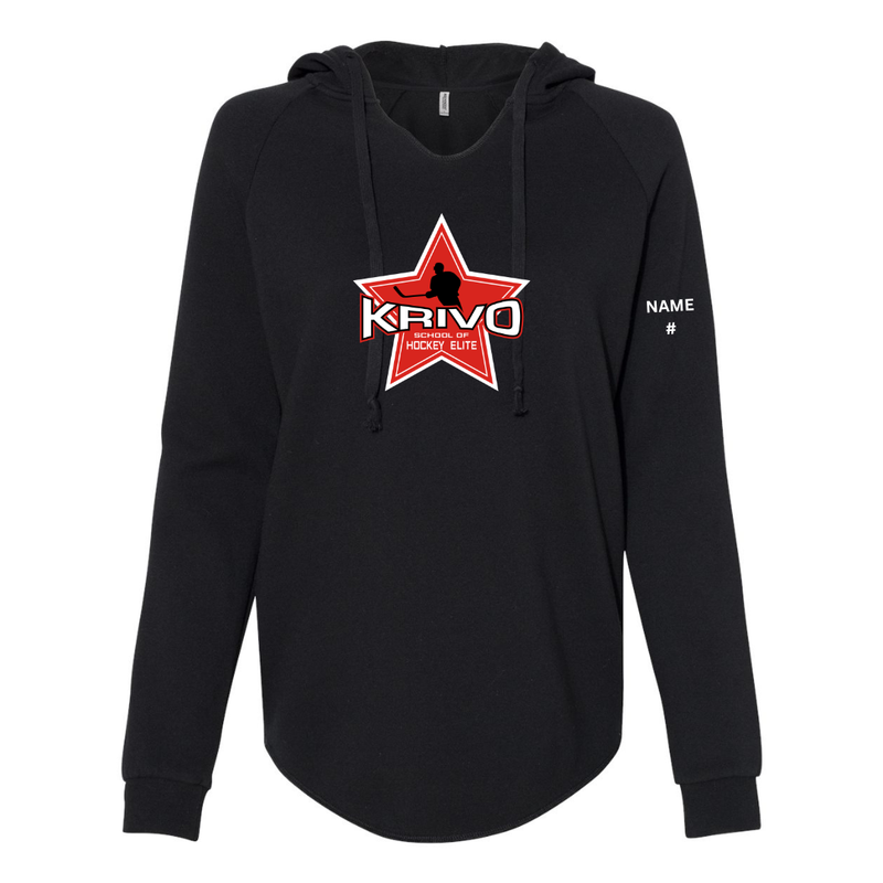 Load image into Gallery viewer, Krivo Hockey Women’s Lightweight California Wave Wash Hooded Sweatshirt
