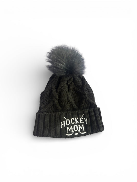 Hockey Mom New Era Faux Fur Pom Beanie