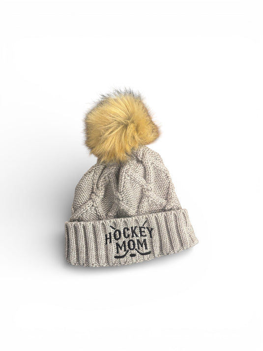 Hockey Mom New Era Faux Fur Pom Beanie