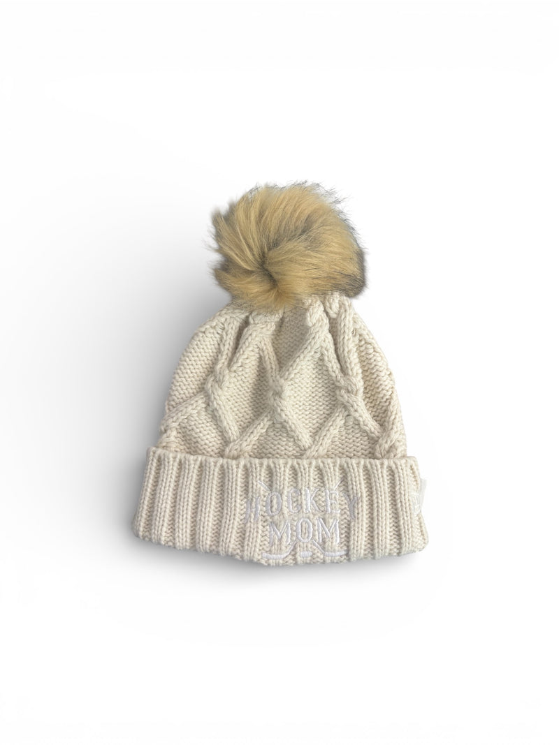 Load image into Gallery viewer, Hockey Mom New Era Faux Fur Pom Beanie
