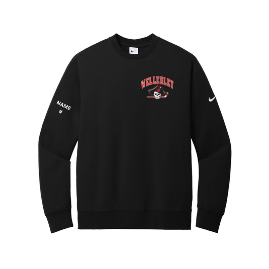 Wellesley Youth Hockey Nike Club Fleece Sleeve Swoosh Crew
