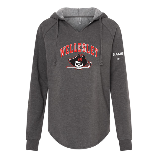 Wellesley Youth Hockey Women’s Lightweight California Wave Wash Hooded Sweatshirt