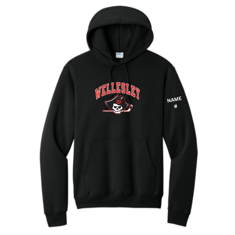 Load image into Gallery viewer, Wellesley Youth Hockey Core Fleece Pullover Hooded Sweatshirt
