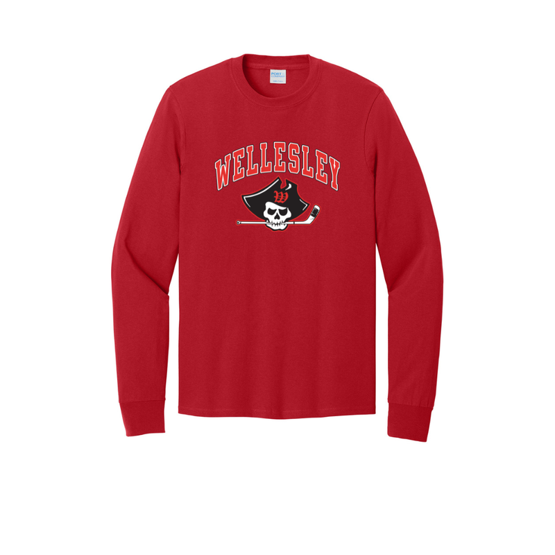 Load image into Gallery viewer, Wellesley Youth Hockey Long Sleeve Core Cotton Tee
