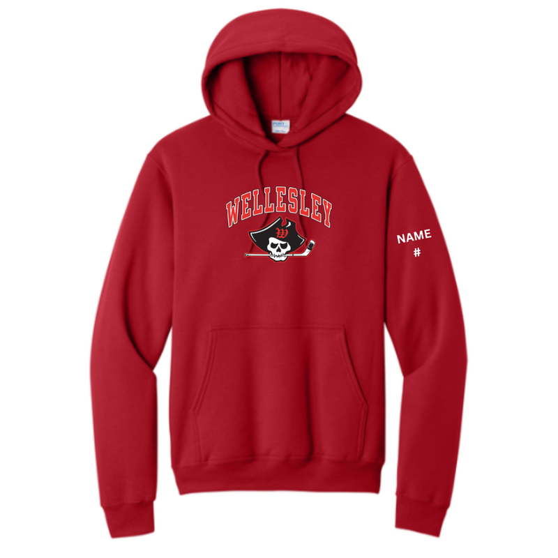 Load image into Gallery viewer, Wellesley Youth Hockey Core Fleece Pullover Hooded Sweatshirt
