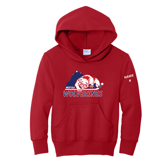 West Elk Wolverines Core Fleece Pullover Hooded Sweatshirt