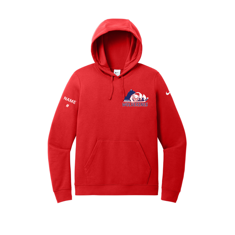 Load image into Gallery viewer, West Elk Wolverines Nike Women's Club Fleece Sleeve Swoosh Pullover Hoodie
