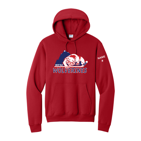 West Elk Wolverines Core Fleece Pullover Hooded Sweatshirt